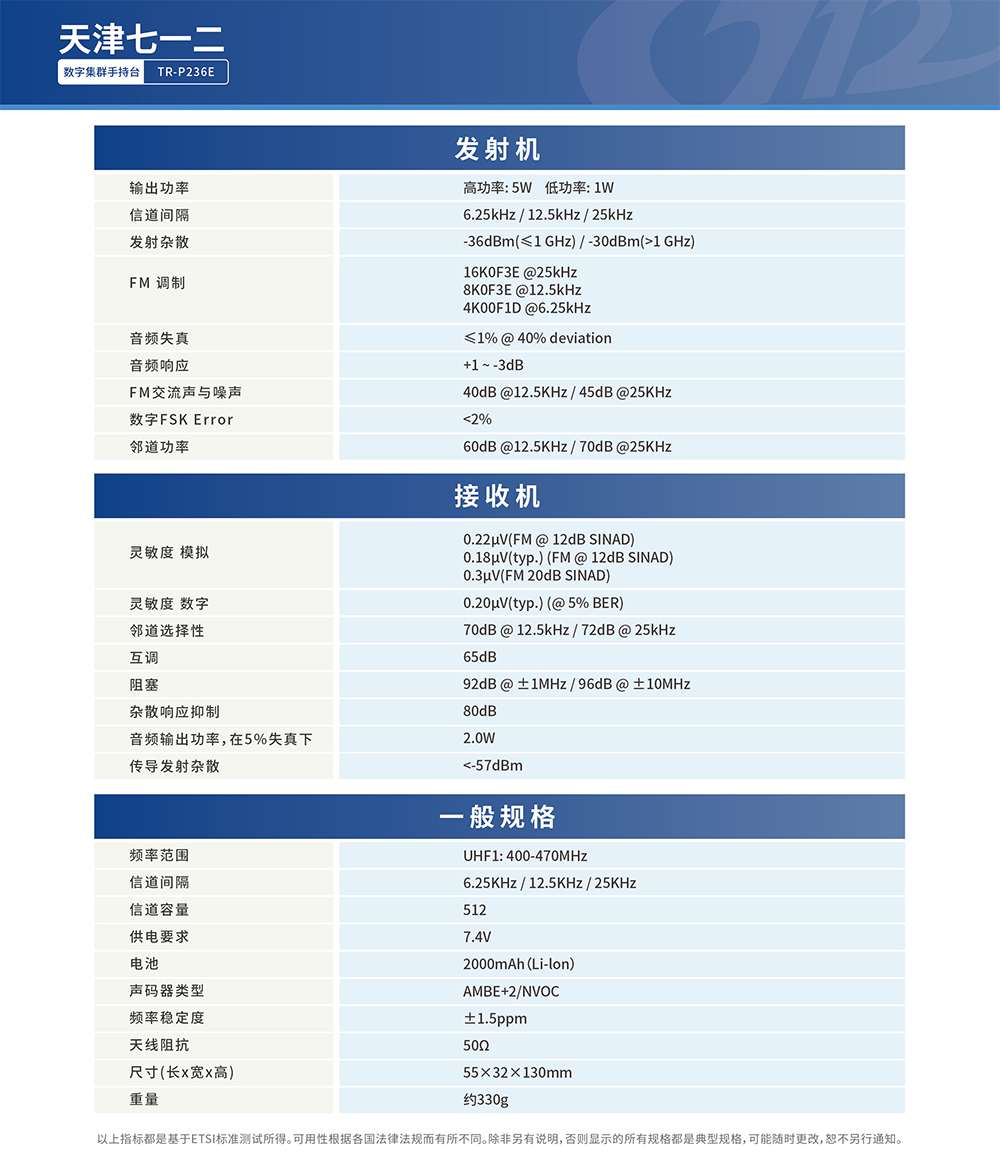 数字集群手持台TR-P236E-2